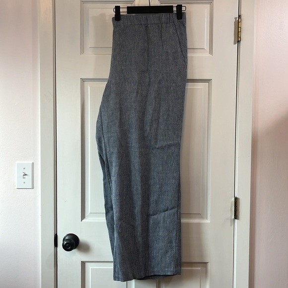 Lands' End Linen Blend High Rise Wide Leg Pull On Career Pants - Size 22W - Picture 1 of 11